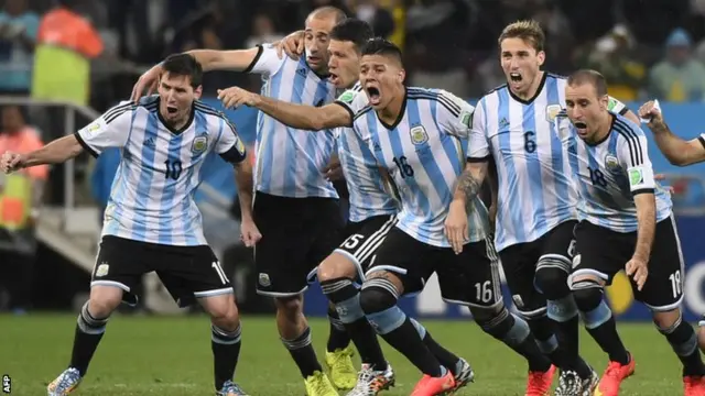 Argentina's players celebrate