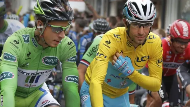 Peter Sagan (left) and Vincenzo Nibali