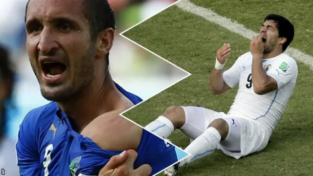 Giorgio Chiellini and Luis Suarez