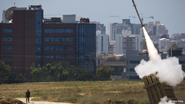 Iron Dome interceptor launches a rocket in the Israeli city of Ashdod