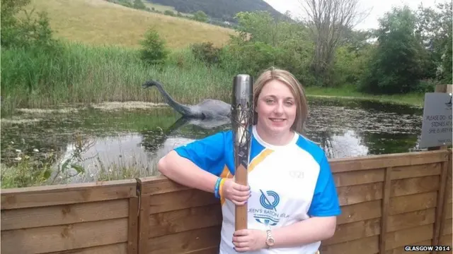 Storm Fraser with baton at Loch Ness