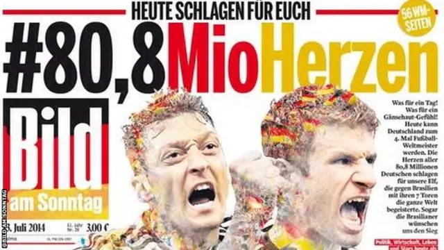 '80.8 million heart' says Bild on Sunday