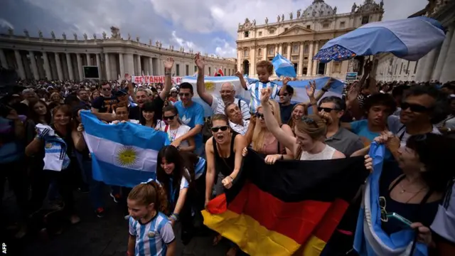 Germany and Argentina fans at Vatican City