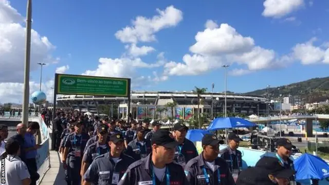 Security staff at the Maracana