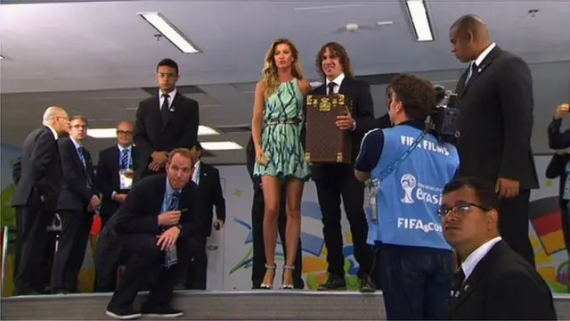 Carles Puyol with trophy