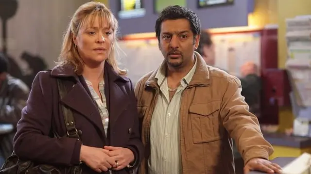 Jane Beale (LAURIE BRETT) and Masood Ahmed (NITIN GANATRA