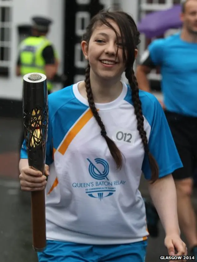 Ailish Douglas with the Queen's Baton