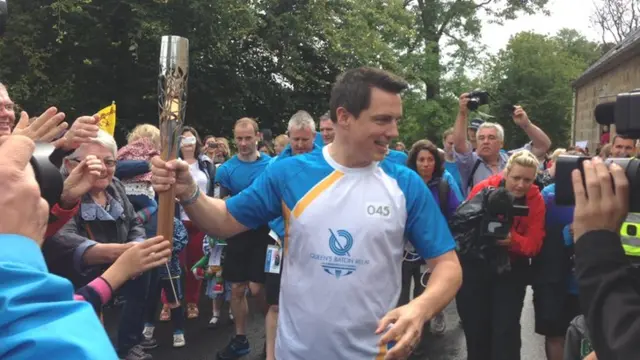 John Barrowman with the Queen's Baton