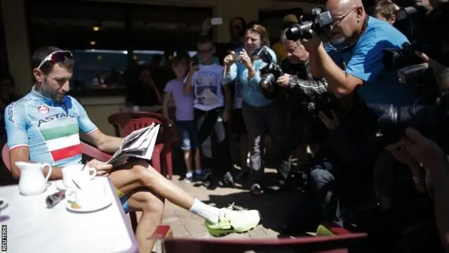 Vincenzo Nibali on a Tour de France rest day