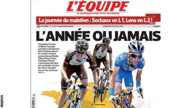 L'Equipe front page