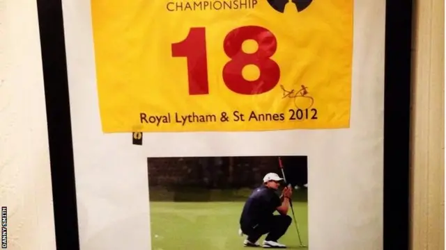 Signed flag from the 2012 Open Championship