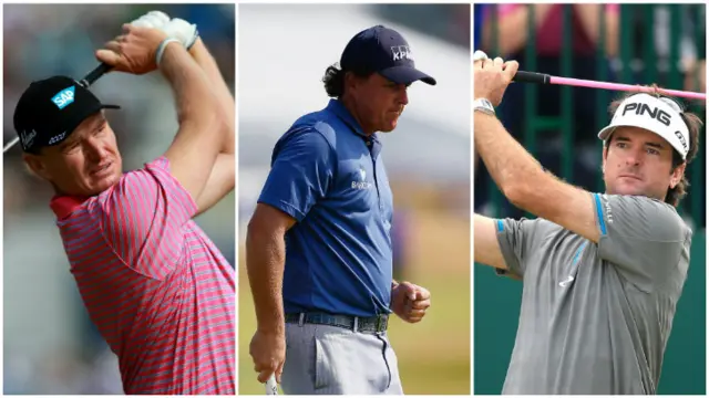 Ernie Els, Phil Mickelson and Bubba Watson