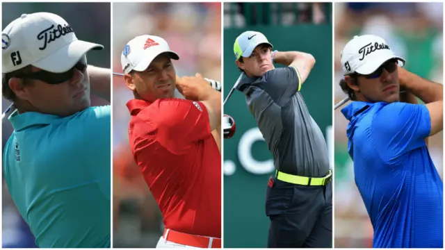 George Coetzee, Sergio Garcia, Rory McIlroy and Brooks Koepka