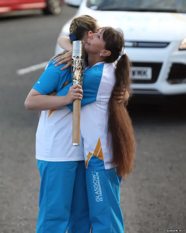 Suzanne Fernando hugs daughter Jordan