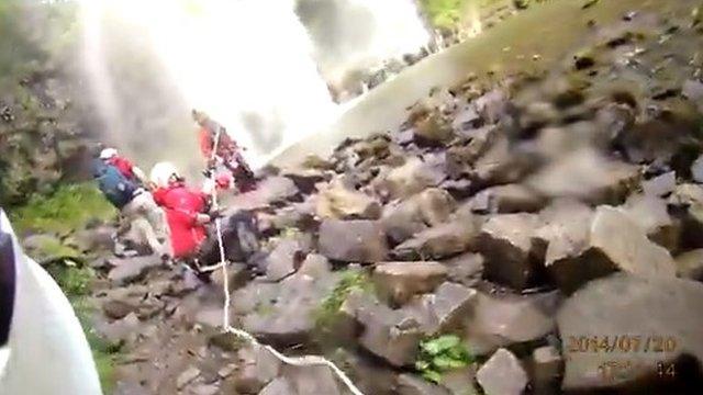 Winch rescue in Brecon Beacons