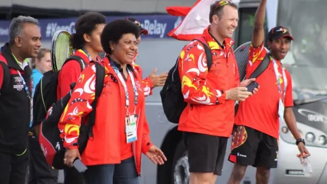 Papua New Guinea athletes at Scotsoun Sports Campus