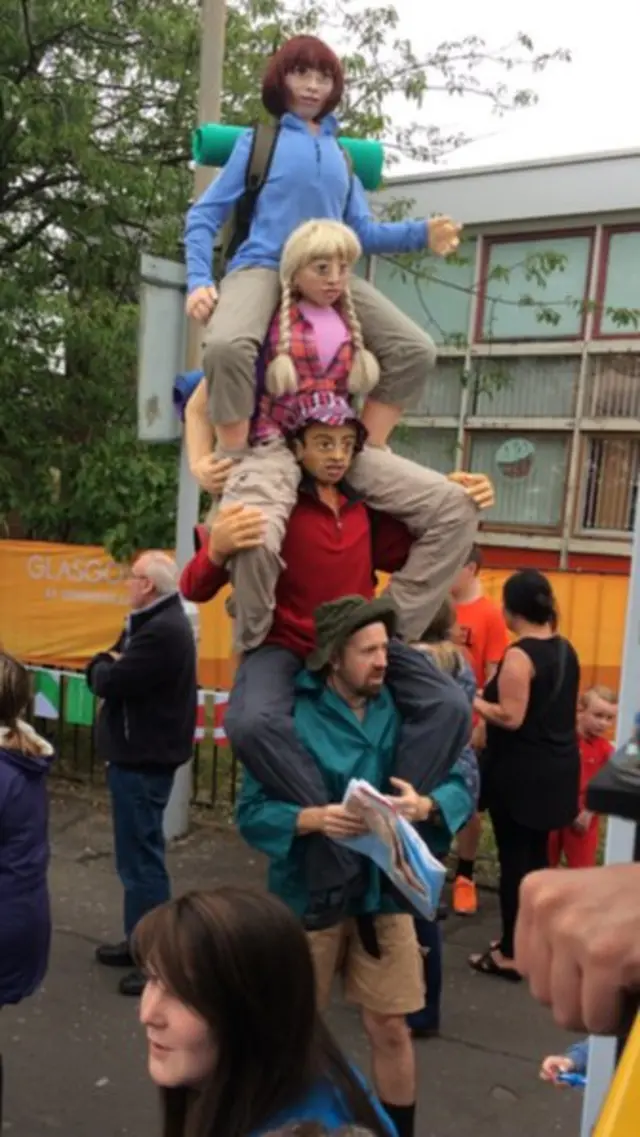 Man in crowd at Queen's Baton Relay