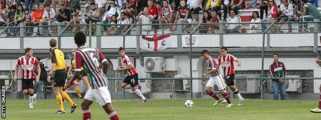 Exeter played Fluminense's Under 23's at the historic Stade de Llanjeiras