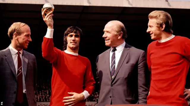 Bobby Charlton, George Best, Denis Law