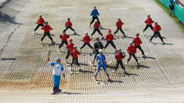 Jennifer Osborne in formation at Bellahouston Ski Centre in Glasgow.