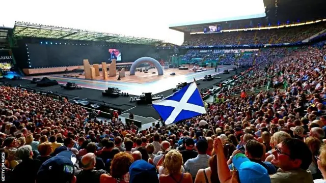 The view from inside Celtic Park stadium