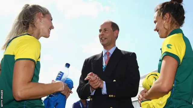 Australian hockey players meet Prince Edward