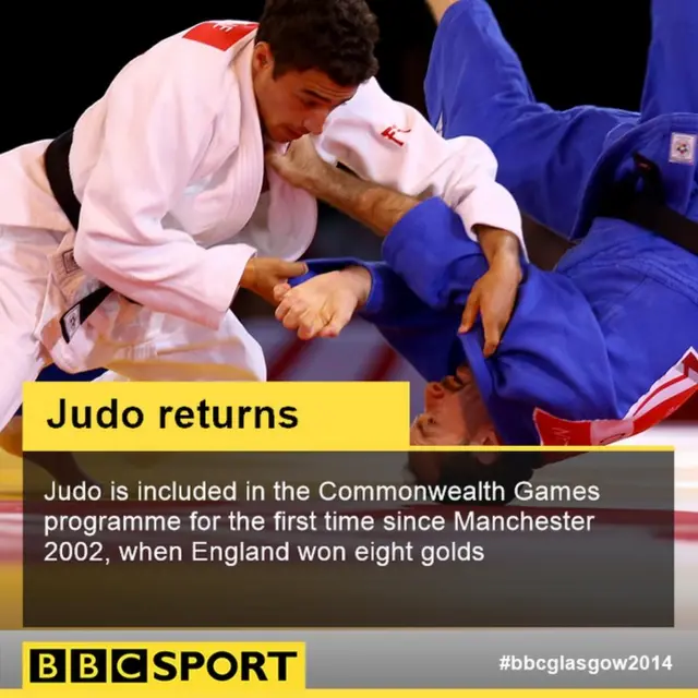 Action from the opening day of the judo competition at Glasgow 2014