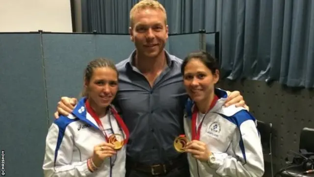 Chris Hoy and the Renicks sisters