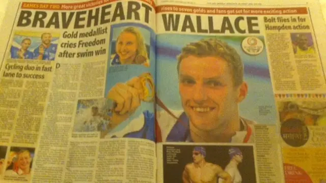 'Braveheart Wallace' is the headline in the Evening Times