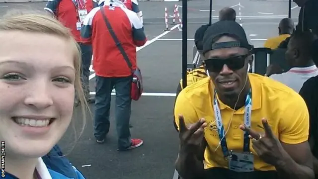 Bethany Sutherland and Usain Bolt