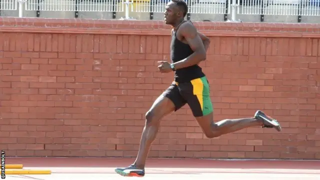 Usain Bolt trains in Glasgow