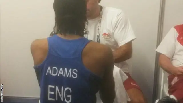 Nicola Adams gets ready for her boxing match at the Commonwealth Games