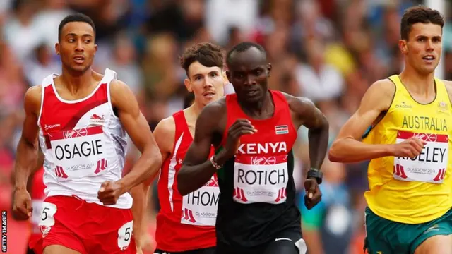 Wales 800 runner Joe Thomas and England's Andrew Osagie