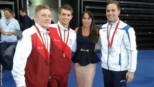 Beth Tweddle with Commonwealth medallists