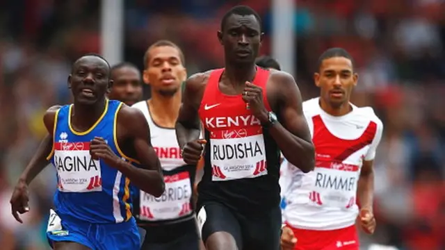 Kenya's David Rudisha leads the pack