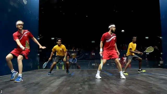 England's James Willstrop (left) and Daryl Selby a