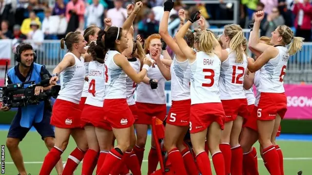 The England players celebrate