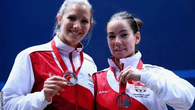 Laura Massaro and Jenny Duncalf of England