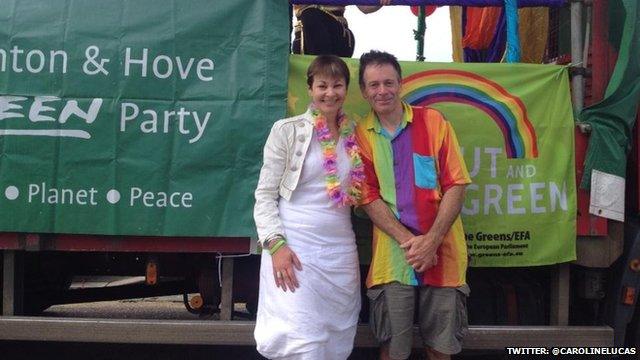 Caroline Lucas at Brighton Pride