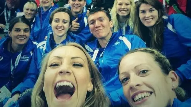 Scotland's athletes at Hampden Park