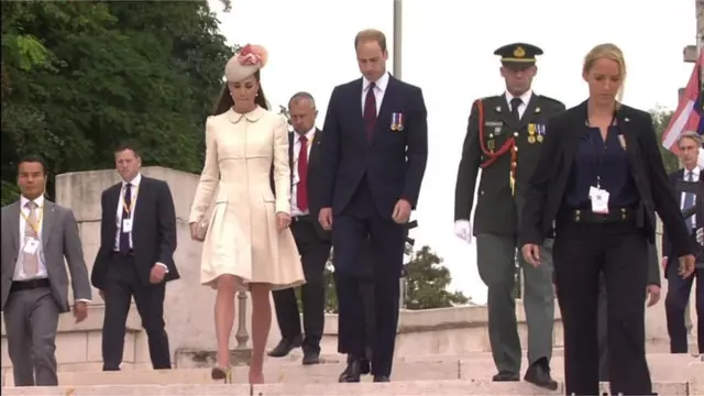 The Duke and Duchess of Cambridge arrive at the ceremony in Liege