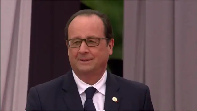 French President Francois Hollande at the service in Liege