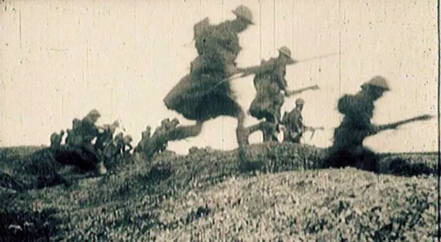 Soldiers going over the top