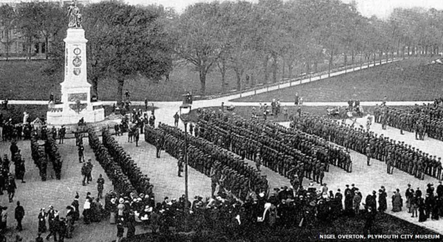 Canadian troops in Plymouth