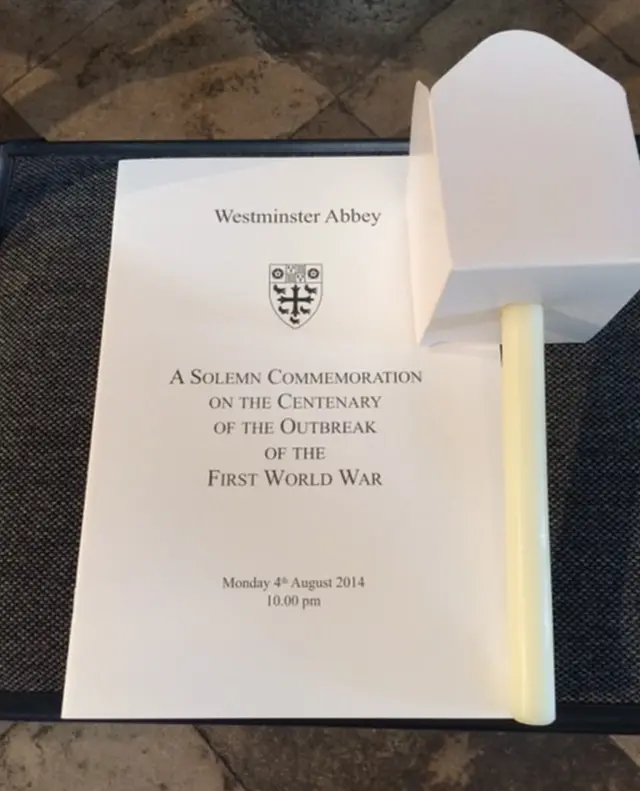 Order of service in Westminster Abbey