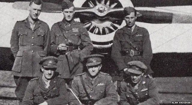 The six sole survivors of no. 2 Squadron AFC who came to Minchinhampton and Leighterton as instructors