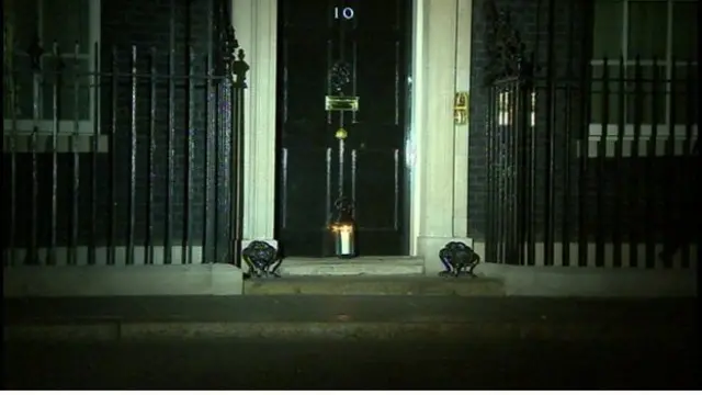 Candle outside Downing Street