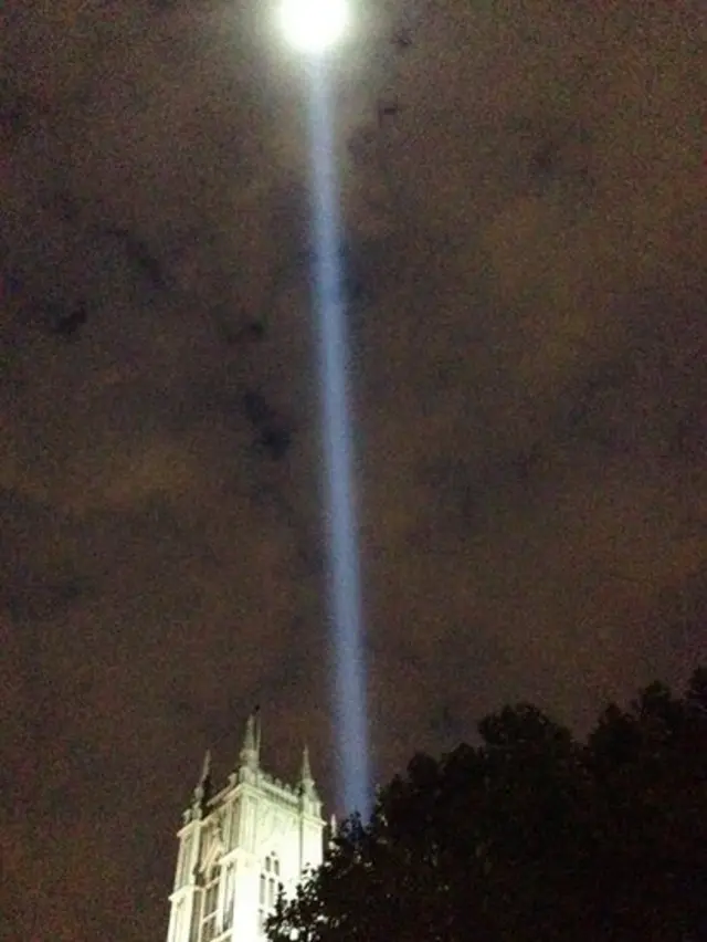 Light installation at Westminster Abbey