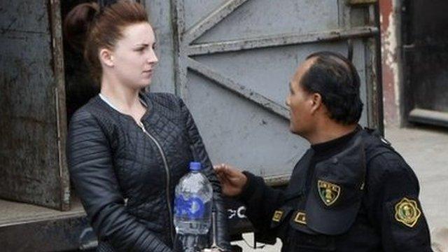 Michaella McCollum with prison escort