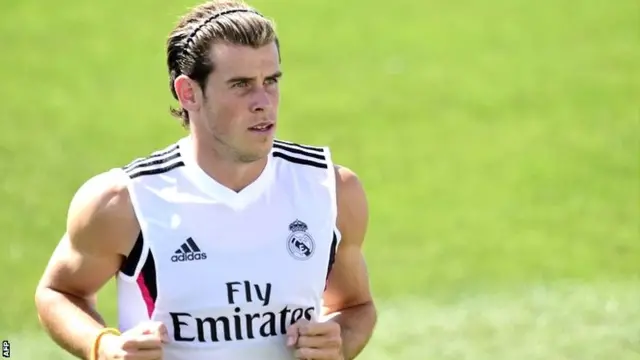 A bulked-up Gareth Bale in training with Real Madrid